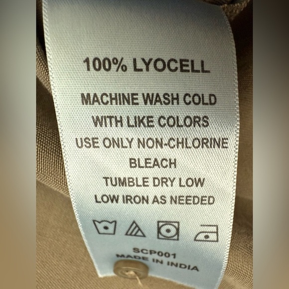 Quince 100% Lyocell Vintage Wash Tencel Roll Sleeve Tunic Dress Olive Green L - Picture 8 of 13
